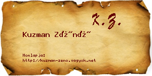 Kuzman Zénó névjegykártya